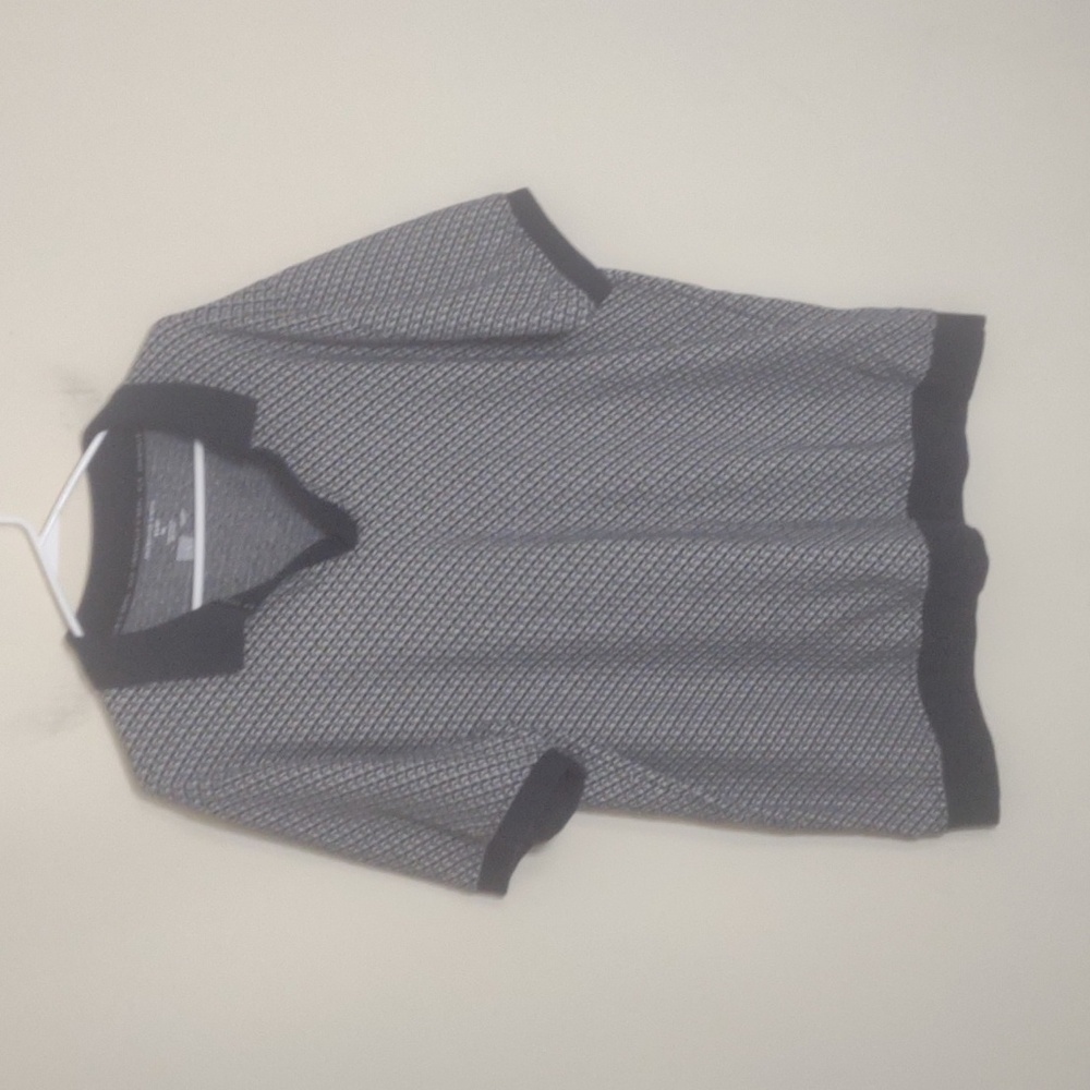 Shaquille O'Neal polo men's 2XL‎ Black/white geometric design
